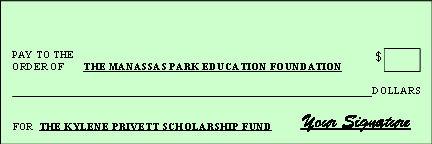 Example of a check made out to the fund
