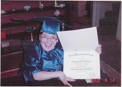 Kylene with her High School diploma
