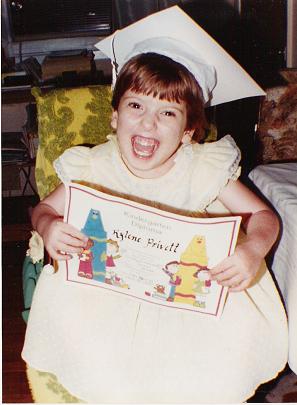 Kylene with her Kindergarten diploma